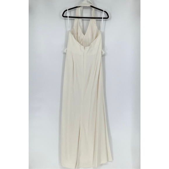 NEW! After Six Size 10 Crepe Halter Tuxedo Max Dress Ivory $242 msrp J2-13 - Picture 4 of 10